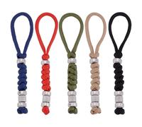 UNICRAFTALE 5Pcs Colorful Paracord Lanyard with Stainless Steel Beads Keychain Braid Paracord Keychain for Outdoor Camping Emergency for Pocket EDC Tools Tactical Lanyards 13.8cm