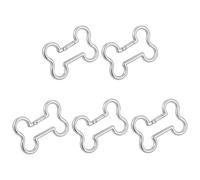 UNICRAFTALE 5Pcs Keychain Cute Bone Shape Carabiner Extra-Large Shiny Chrome Karibiner Metal Key Chain Charms Platinum Cool Carabiner for Women Bag Purse Backpack 68mm Long