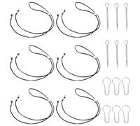 UNICRAFTALE 6 Sets Black Hat Chin Strap Leather Cowboy Sun Hats Stampede String with Alloy Cord Locks Iron Pins 45.5cm Removable Hat Chin Strap for Women Men Ranch Horse Riding Hiking