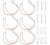 UNICRAFTALE 6 Sets Sandy Brown Hat Chin Strap Leather Cowboy Sun Hat Stampede String with Alloy Cord Locks Iron Pins 17.9 Inch Long Removable Hats Chin Strap for Men Women Ranch Horse Riding Hiking