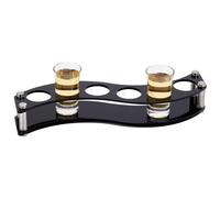 UNICRAFTALE 6 Shot Glass Tray Holder Acrylic Shot Glasses Holder Wine Glass Cup Serving Tray Cups Organizer Holder Curved Black Shot Glass Display for Bar Pub Party Family Gathering