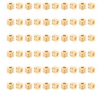 UNICRAFTALE 60Pcs Cube Spacer Beads Draw Line Real 18K Gold Plated Grooved Square Beads 4mm Jewelry Spacer Bead Metal Bracelets Loose Bead for DIY Necklace Jewelry Making Hole 2mm