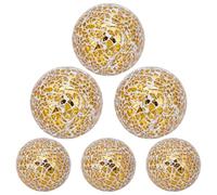 UNICRAFTALE 6Pcs 2 Sizes Decorative Glass Balls for Bowls Gold Mosaic Sphere Balls Decorative Orbs Diameter 58.5/75mm Centerpiece Balls for Home Garden Kitchen Living Room Decor