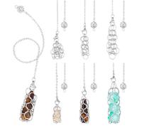 UNICRAFTALE 6Pcs 3 Styles 304 Stainless Steel Pendulums Witchcraft Pendulums with Chain Fate Quiz Divination Tool for Women Meditation Reiki Gift Wiccan Gifts