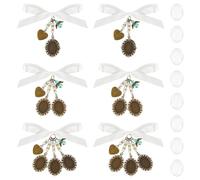 UNICRAFTALE 6Pcs Antique Bronze DIY Pin Brooch Making Kit with Heart Charm Blank Metal Oval Clear Glass Cabochons Wedding Bouquet Photo Brooch Charms Holds 3 Pictures for Photo Charm Wedding Party