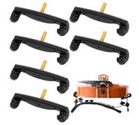 UNICRAFTALE 6Pcs Black Plastic Fork Violin Shoulder Rest Replacement Violin Viola Fiddle Shoulder Rest Extra-Long Feet for Practice Teaching Lessons and Orchestra Use 63.5x17.5x29mm