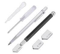 UNICRAFTALE 6Pcs Glass Cutters Tools Mirror Cutting Tool with 2-20mm Glass Cutter Head and Screwdriver Oil Dropper Pencil Style Oil Feed Carbide Tip Ideal for Glass Cutting Mirrors