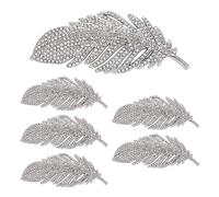 UNICRAFTALE 6pcs Golden Rhinestone Feather Brooch Brass Crystal Leaf Shape Lapel Pins Bulk Large Feather Brooche for Clothes Women Fashion Jewelry Decoration Accessories 62x24mm
