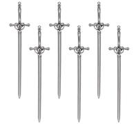 UNICRAFTALE 6Pcs Gunmetal Sword Bookmarks & Hair Pins 20cm for Book Lovers