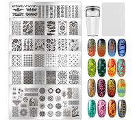 UNICRAFTALE 6Pcs Nails Stamp Plates Template Set Oriental Texture Stamping Plate Chinese Culture Stamp Templates Image Nail Stencils Nail Art Plates for Women Print Manicure Salon Design