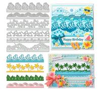 UNICRAFTALE 6Pcs Ocean Beach Wave Cutting Dies for Card Making Summer Embossing Die Cuts Carbon Steel Template Metal Layered Ocean Waves Greetings Die Cuts for DIY Scrapbooking Album Craft Home Decor