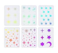 UNICRAFTALE 6Pcs Star Stencils for Drawing Moon Twinkle Stars Stencil for Card Making Paint Reusable Painting Stencils Templates for Walls Wood Burning Art Craft Canvas Fabric Decor
