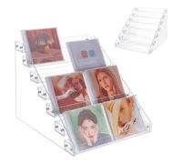 UNICRAFTALE 7 Tier Acrylic CD Display Rack CDs Storage Organizer Dvd Case Holders Organizers Clear CDs Holder Holds up to 56 Standard CD Cases for Media Shelf Storage Organization 37x30.5x28.5cm