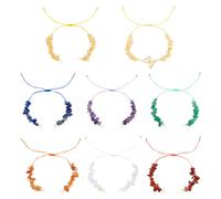 UNICRAFTALE 7Pcs 7 Colors Natural Chip Stone Bracelets Adjustable Friendship Bracelet Makings Irregular Crystal Chip Stones Bracelet 13-31cm Gemstone Bracelets for Women Jewelry Making