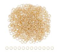 UNICRAFTALE 800 Pcs 304 Stainless Steel Open Jump Rings 5 mm Round Rings Golden Jump Rings Metal Connectors for DIY Jewelry Crafting and Keychain Accessories Earring Bracelet Pendant Choker Making