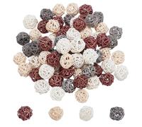 UNICRAFTALE 80pcs 4 Colors Decorative Wicker Rattan Balls Vase Filler 30mm Rattan Balls Bowl Fillers Decor Wicker Twig Orbs Spheres Wedding Home Vase Table Decor