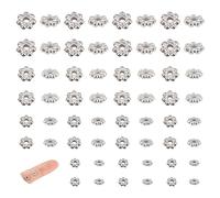 UNICRAFTALE 80pcs 4 Sizes 3-6mm Stainless Steel Daisy Flower Beads