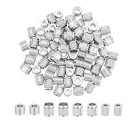 UNICRAFTALE 80pcs 4-Style Grooved Stainless Steel Spacer Beads - 7~8mm Column, 3~5.5mm Loch, Large Hole Metal Beads for Bracelet & Necklace Jewelry Making
