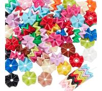 UNICRAFTALE 80Pcs Mixed Wave Beads 16mm Acrylic Rondelle Spacer Beads Opaque Snowflake Flower Bead for DIY Beadable Pens Bracelet Jewelry Making Craft Supplies Hole 2mm