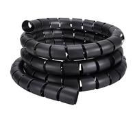 UNICRAFTALE 8m/26Ft Spiral Wrap Cable Protector 30.5mm Diameter Balck Hydraulic Hose Protector Wrap Plastic Wire Wraps Line Coiled Tube with 2 Pcs Zip Clips Spiral Winding Cable for office Computer TV