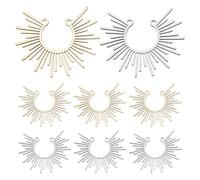 UNICRAFTALE 8Pcs 2 Colors Sun link Charms Stainless Steel Pendants Sun Connector Pendants Golden Hollow Pendant Sunshine Charms for Bracelet Earring Charm for DIY Jewelry Making