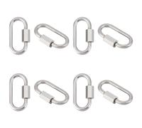 UNICRAFTALE 8pcs 304 Stainless Steel Oval Screw Lock Carabiner Keychain Clasps in Platinum for DIY Bracelet Necklaces Keychain Jewelry Making