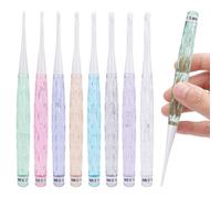 UNICRAFTALE 8Pcs 8 Colors Plastic Crochets Hooks Set Colorful Crystal Crochet Hook Non-Slip Ergonomic Crochet Hooks Home Needles Yarn Crochets Hook for Travel Beginners Arthritis Hands 16.1x1.3x1.2cm