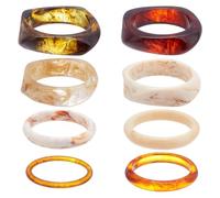 UNICRAFTALE 8Pcs 8 Styles Acrylic Resin Bangle Wide Retro Geometric Bracelets 6.2-6.5cm Vintage Wrap Bracelets Wrists Bracelet Fashion Cuff Bracelet for Women Jewelry