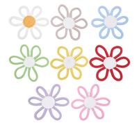 UNICRAFTALE 8pcs Daisy Wall Decor Mixed Color Boho Flower Hanging Natural Color Palette Macrame Wall Hanging Flower Decor Daisy Nursery for Home Bedroom 155x140mm