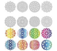 UNICRAFTALE 8Pcs Flower Cutting Dies Stencils Mandala Carbon Steel Embossing Template Lace Flower Border Background Metal Die Cut for DIY Card Making DIY Scrapbooking Photo Album