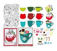 UNICRAFTALE 8pcs Merry Mugs Metal Cutting Dies for Card Making Scrapbooking Coffee Snowflake Mug Die Cuts Tea Cup Embossing Template for DIY Photo Album Paper Craft Decoration