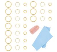 UNICRAFTALE 90Pcs 3 Sizes 925 Sterling Silver Golden Oval Jump Rings Circle Clasp Connecting Jump Rings Metal Open Jump Ring Connectors for Necklace Bracelet Making Jewelry Repair 3/4/6mm