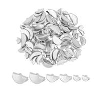 UNICRAFTALE 90Pcs 3 Sizes Ribbon Crimp Ends Sectorial Bracelet Crimp Clasps 7.5/9.5/12mm Stainless Steel Crimp Cord Ends Half Round Ribbon Fasteners Clasp for Bracelet Necklace Jewellery Making