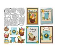 UNICRAFTALE 9pcs Cleaning Element Cutting Die for Card Making Reusable Carbon Laundry Plante Theme Embossing Stencils Template Die Cut for DIY Scrapbooking Album Craft Decor 18x15cm