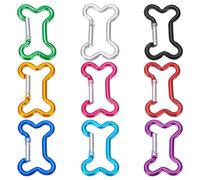 UNICRAFTALE 9Pcs Cute Dog Bone Carabiner 9 Colors Keychain Clip Bone Shaped Buckles Small Carabiners Key Clips Metal Key Chain Charms for Keychains Backpacks Outdoor Activities 49mm Long