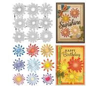 UNICRAFTALE 9Pcs Flower Stamens Cutting Dies for Card Making Abstract Radiating Border Embossing Die Cuts Carbon Steel Template Metal Greetings Die Cuts for DIY Scrapbooking Album Craft Home Decor