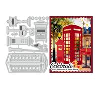 UNICRAFTALE 9Pcs Mailbox Bucket Metal Cutting Dies Telephone Booth Die Cut 3D Embossing Stencils for Card Making DIY Scrapbooking Photo Album Journal Decoration Paper Crafts 11.1x8.4cm