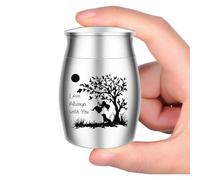 UNICRAFTALE about 1 Pcs Small Keepsake Urn for Human Pet Ashes 1.18 inch Stainless Steel Memorial Ashes Holder with Puppy and Tree Swing Mini Cremation Urns I Am Always with You