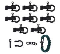 UNICRAFTALE About 10 Sets Adjustable Black Screw Pin Shackle Survival Bracelet Clasps Metal Bow Anchor Shackle Clasps D Shackle Clips for Survival Bracelet Jewelry Making 27mm Long