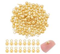 UNICRAFTALE about 100Pcs 18K Gold Plated Small Ball Charms Stainless Steel Round Pendants Metal Dangle Ball Charms for DIY Necklace Bracelet Jewelry Making 4mm Diameter Hole: 1.6mm