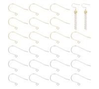 UNICRAFTALE About 100Pcs 2 Colors Stainless Steel Earring Hooks Ear Wire with Horizontal Loops 27.5mm Earwire Hooks Golden Metal Earring Hooks for DIY Earring Jewelry Making Supplies