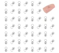 UNICRAFTALE about 100Pcs 304 Stainless Steel Sphere Charms Round Ball Pendants Metal Round Charms Dangle Ball Charms Small Ball Charms for DIY Necklace Bracelet Jewelry Making 1.8mm Hole