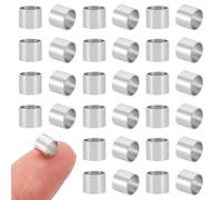 UNICRAFTALE About 100pcs 6mm Column Beads European Stainless Steel Loose Beads 5mm Hole Column Bead Find for Bracelets Necklaces Jewelry Making, Stainless Color