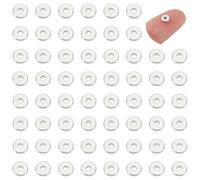 UNICRAFTALE About 100Pcs Flat Round Beads 5mm Stainless Steel Bead Disc Beads Platinum Plated Rondelle Spacer Bead Round Donut Loose Beading for DIY Jewelry Making Hole: 1.5mm