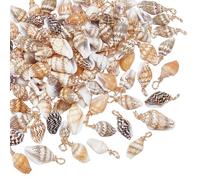 UNICRAFTALE about 100Pcs Spiral Shell Charms Natural Cowrie SeaShells Pendant Conch Shells Charms Mixed Color Summer Ocean Sea Charms Jewelry Charms for Necklace Bracelet Earrings Making