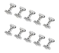 UNICRAFTALE about 10pcs 3.5mm Stainless Steel Pendants Viking Thor's Hammer Knot Charms Antique Silver Pendant for Bracelets Necklace Jewelry Making Crafting Supplies