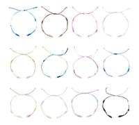 UNICRAFTALE About 12pcs 12 Colors Adjustable Braided Cord Bracelets Segment Dyed Cords Rope Nylon Thread Woven Braided Bracelets for DIY Friendship Bracelet Jewelry Making Gifts for Women Men
