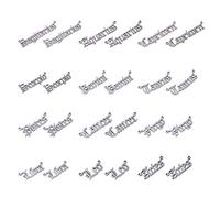 UNICRAFTALE about 12pcs Hollow Word Zodiac Sign Stainless Steel Linking Charms Constellation Words Links Connectors Metal Connector Charms for Jewelry Making 1.4mm Hole Stainless Steel Color