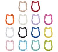 UNICRAFTALE About 14Pcs 14 Colors Cute Carabiners Hook Alloy Cat Spring Gate Rings Keychain Clasps Buckles for Bag Purse Strap Keychain Making Findings 35x28x4mm