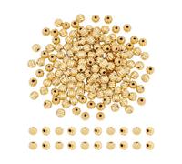 UNICRAFTALE About 160pcs 18K Gold Plated Spacer Beads 4mm Pumpkin Beads Corrugated Round Beads Metal Spacer Beads Lantern Ball Loose Beads for Earring Necklace Bracelet Jewelry Making